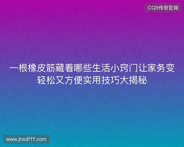 一根橡皮筋藏着哪些生活小窍门让家务变轻松又方便实用技巧大揭秘